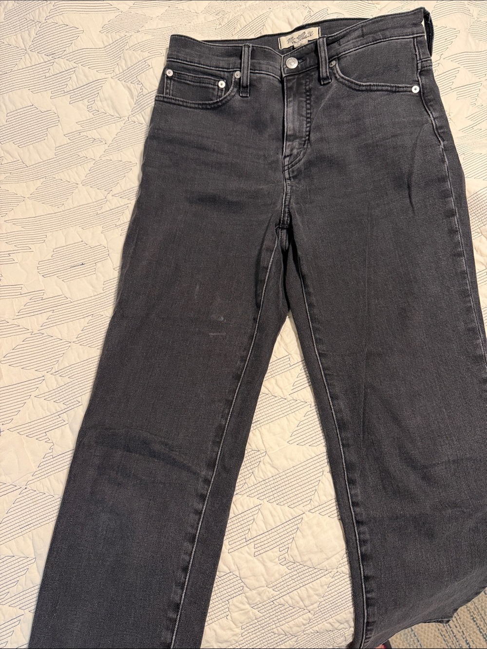 Madewell Black Straight-Leg High Rise Jeans